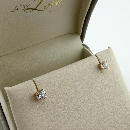 Orecchini punto luce con zirconi - Oro 18kt