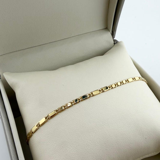 Bracciale maglia figaro sottile- Oro 18 kt