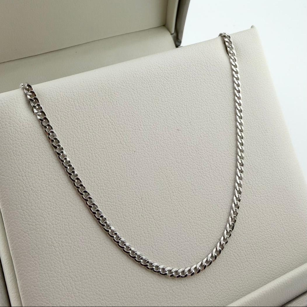 Collana maglia groumette bianca - Oro 18 kt