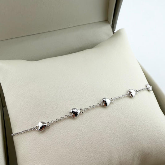 Bracciale cuori lucidi - argento 925