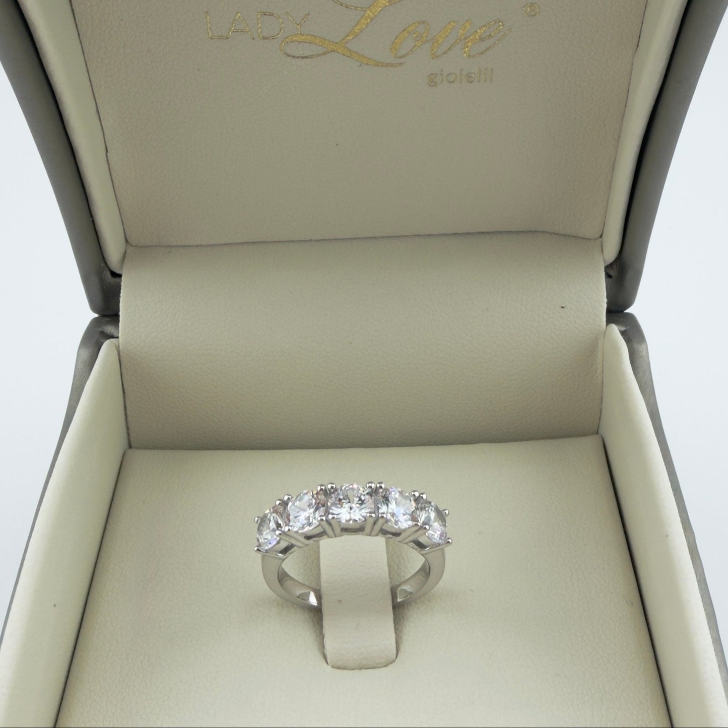 Anello Riviera con zirconi da 5 mm - Argento 925