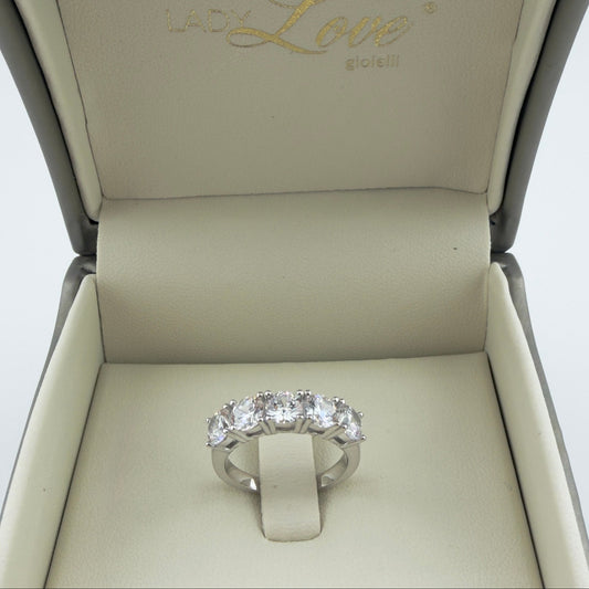 Anello Riviera con zirconi da 5 mm - Argento 925