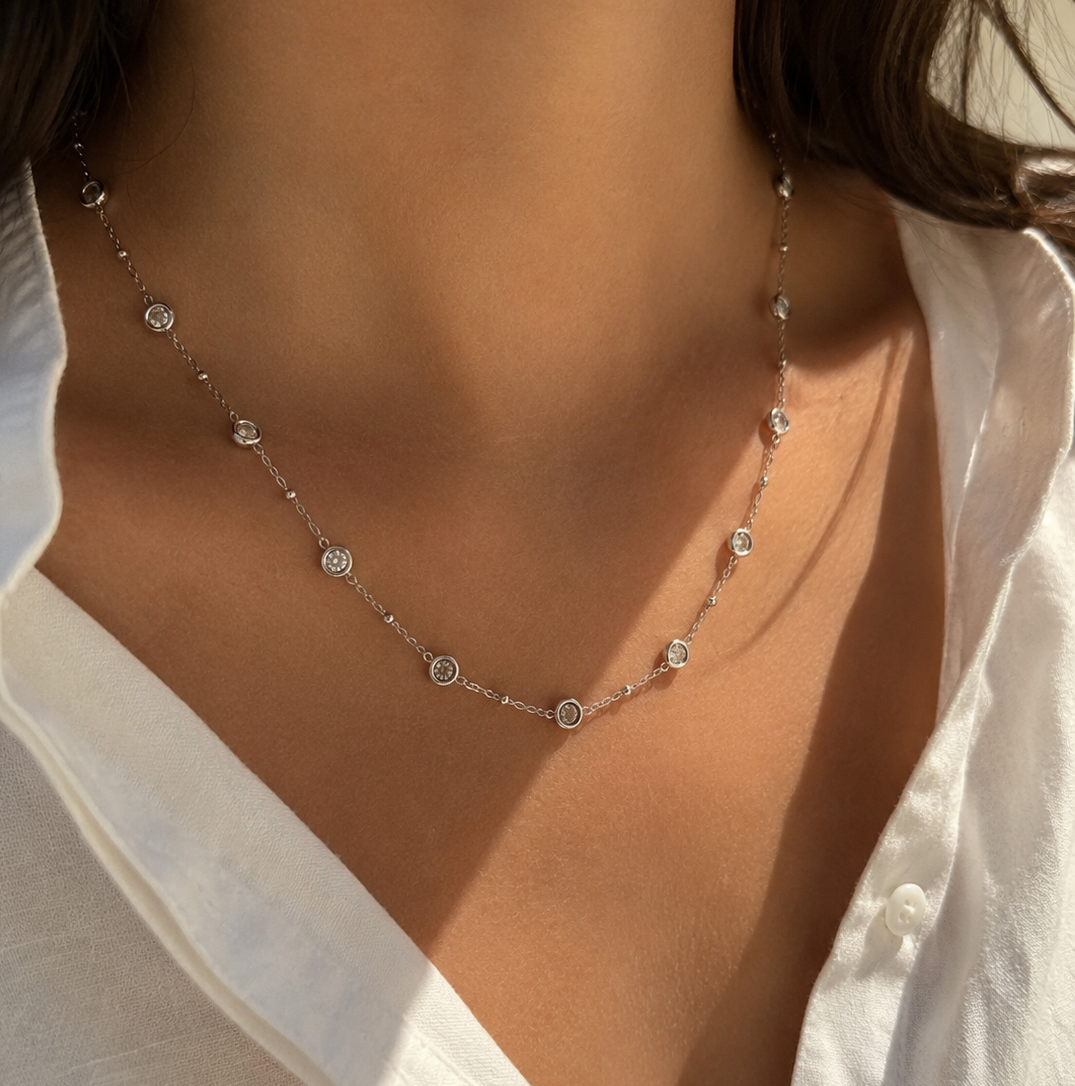 Collana con zirconi - argento 925