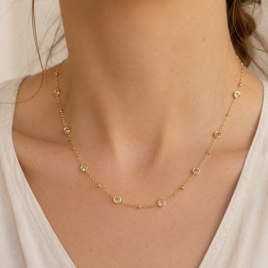 Collana con zirconi - argento 925