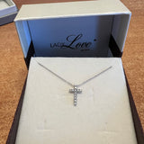 COLLANA CROCE IN ORO 18 CARATI CON DIAMANTI