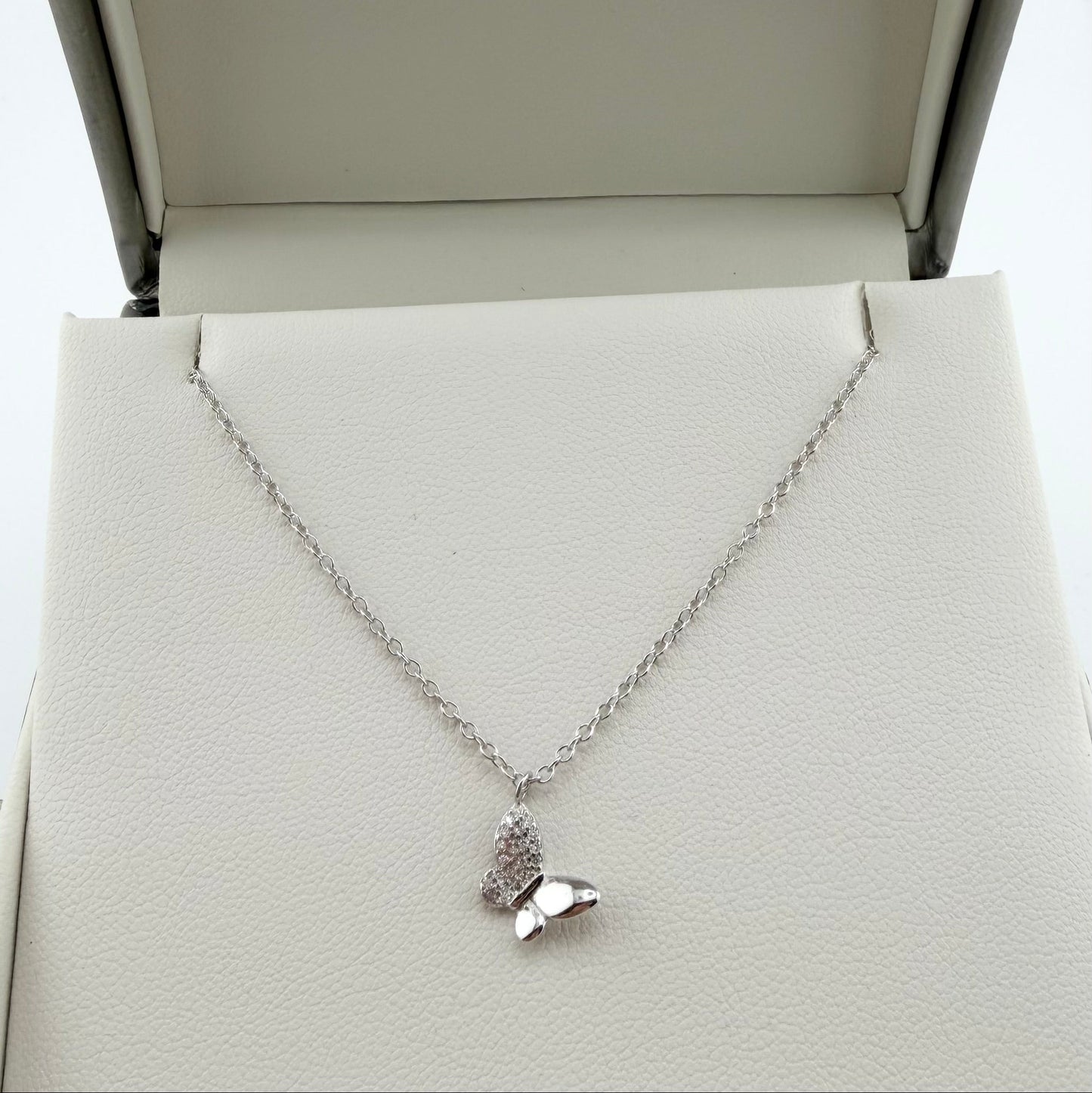 Collana farfalla con zirconi bianchi - Argento 925
