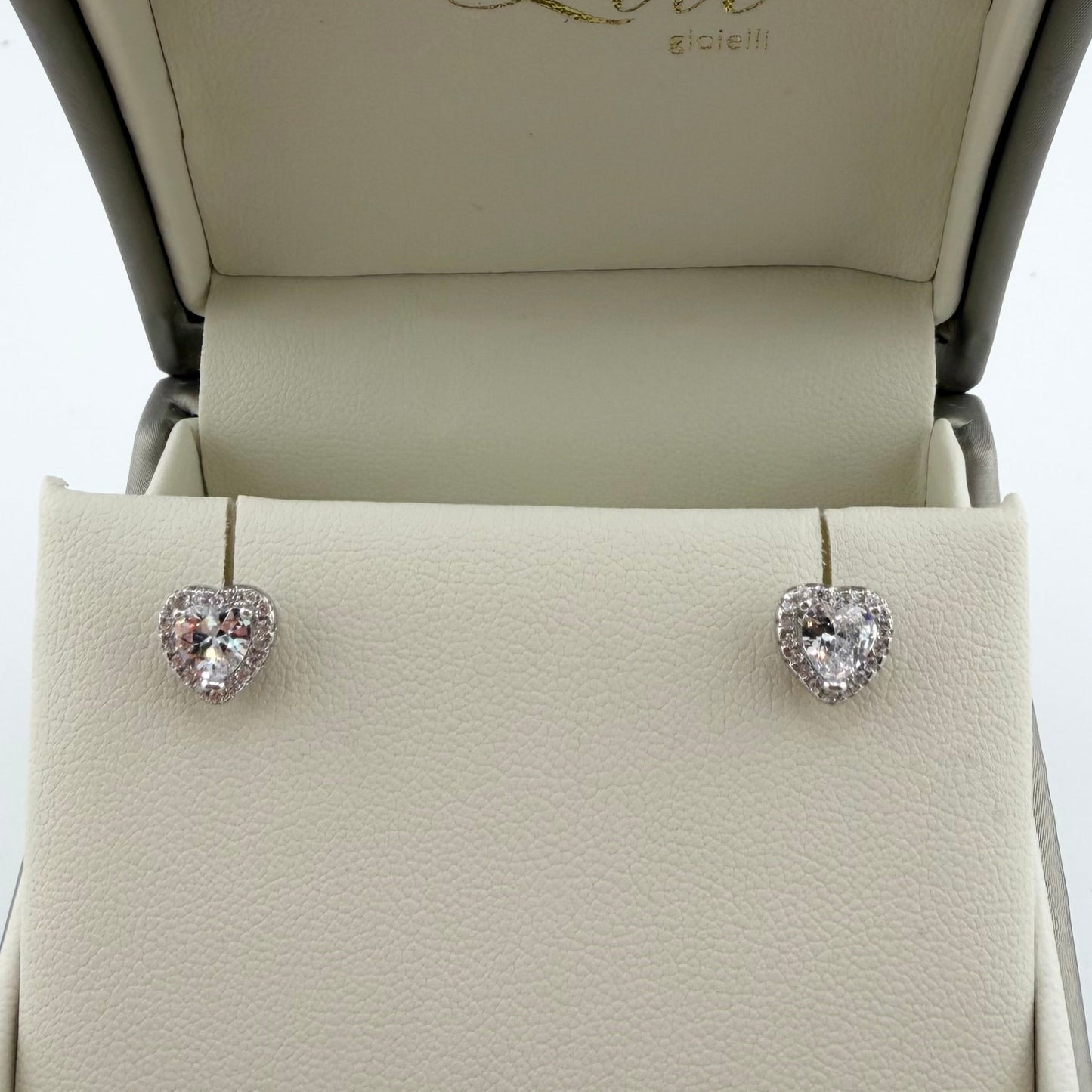 Orecchini Love con zircone bianco - Argento 925