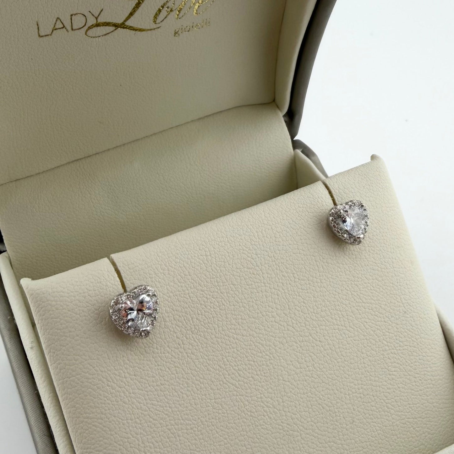 Orecchini Love con zircone bianco - Argento 925