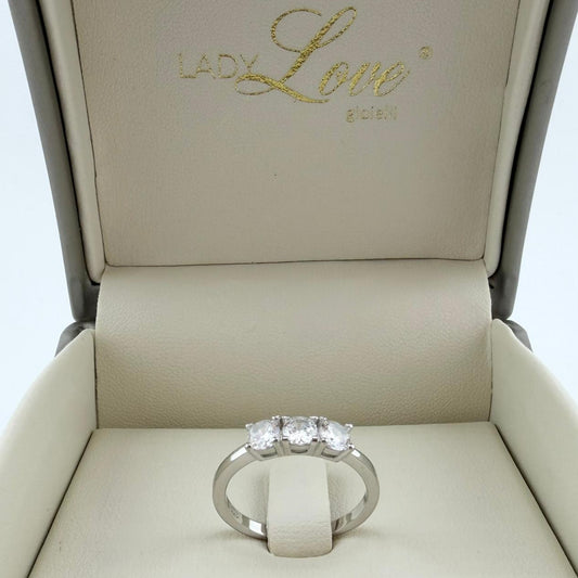 Anello Trilogy con zirconi da 4 mm - Argento 925