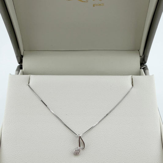 Collana nota musicale con zirconi - Argento 925