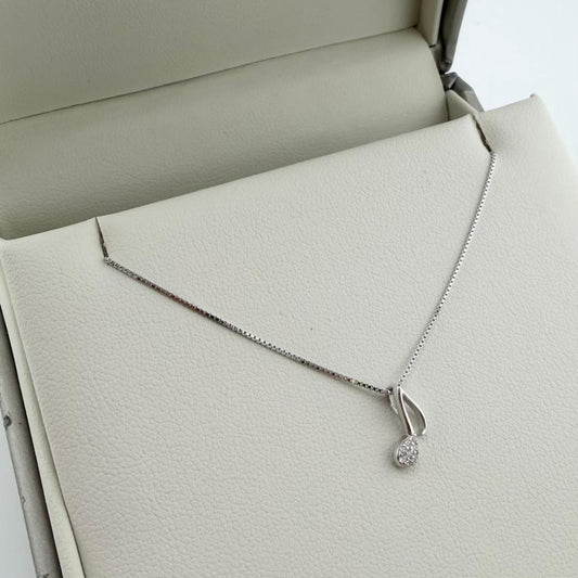 Collana nota musicale con zirconi - Argento 925