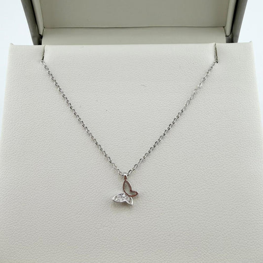 Collana Butterfly con zirconi bianchi - Argento 925