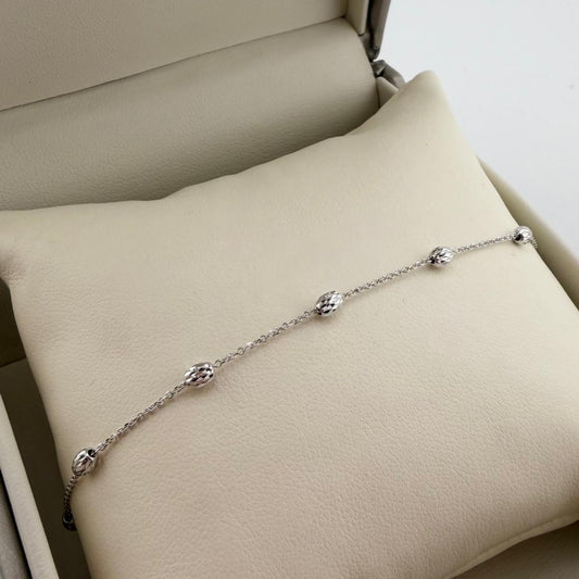 Bracciale con ovaline dimantate - Oro 18 kt