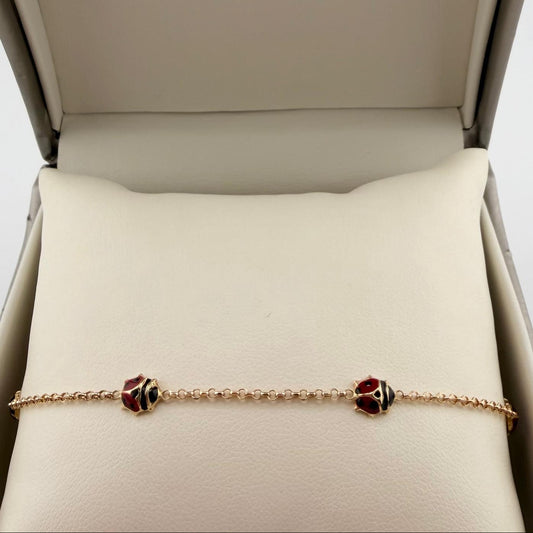 Bracciale con coccinelle - Oro 18 kt