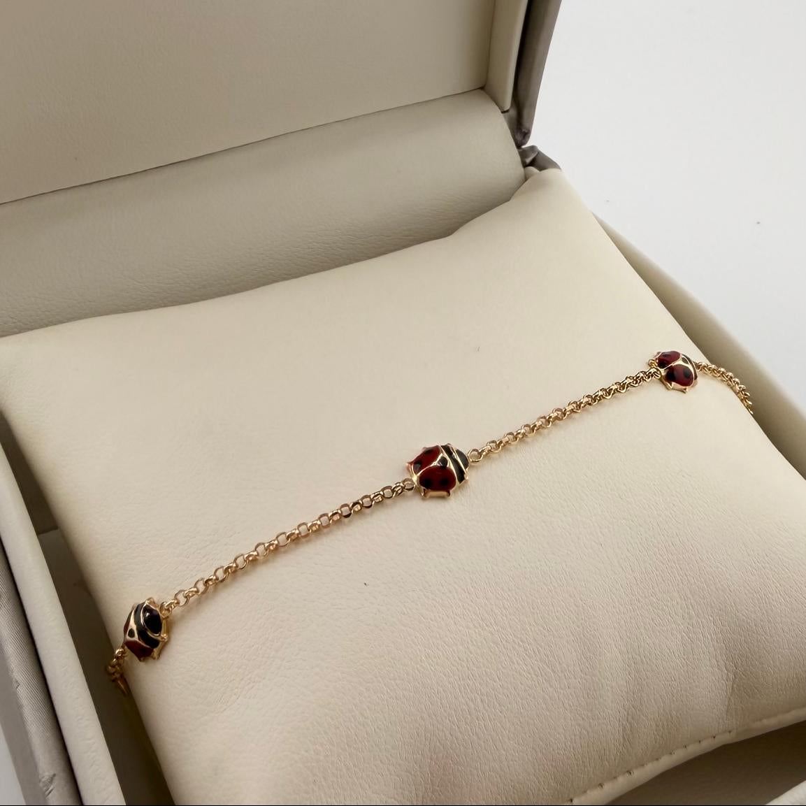 Bracciale con coccinelle - Oro 18 kt