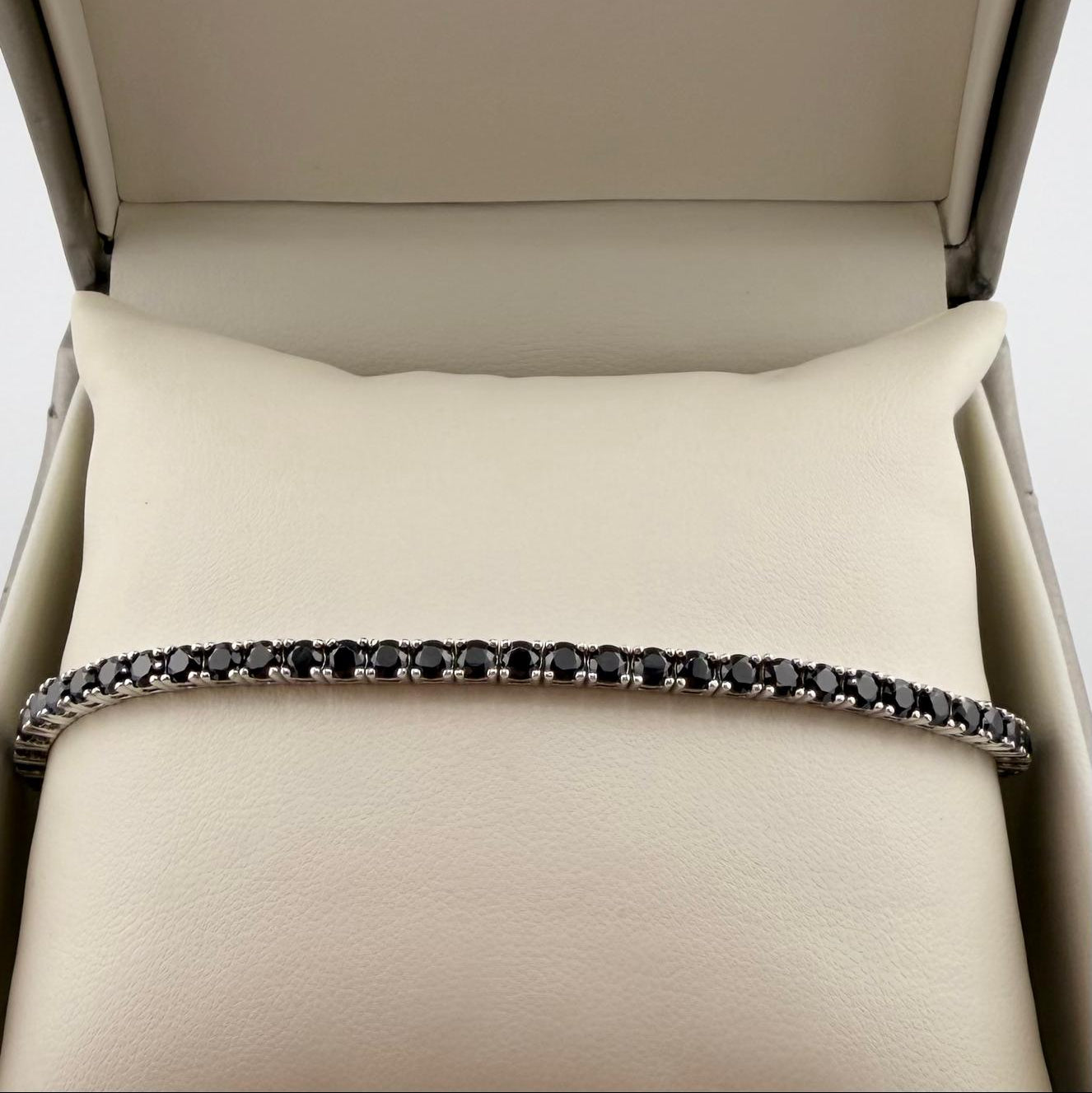 Bracciale tennis zirconi neri da 3 mm - Argento 925