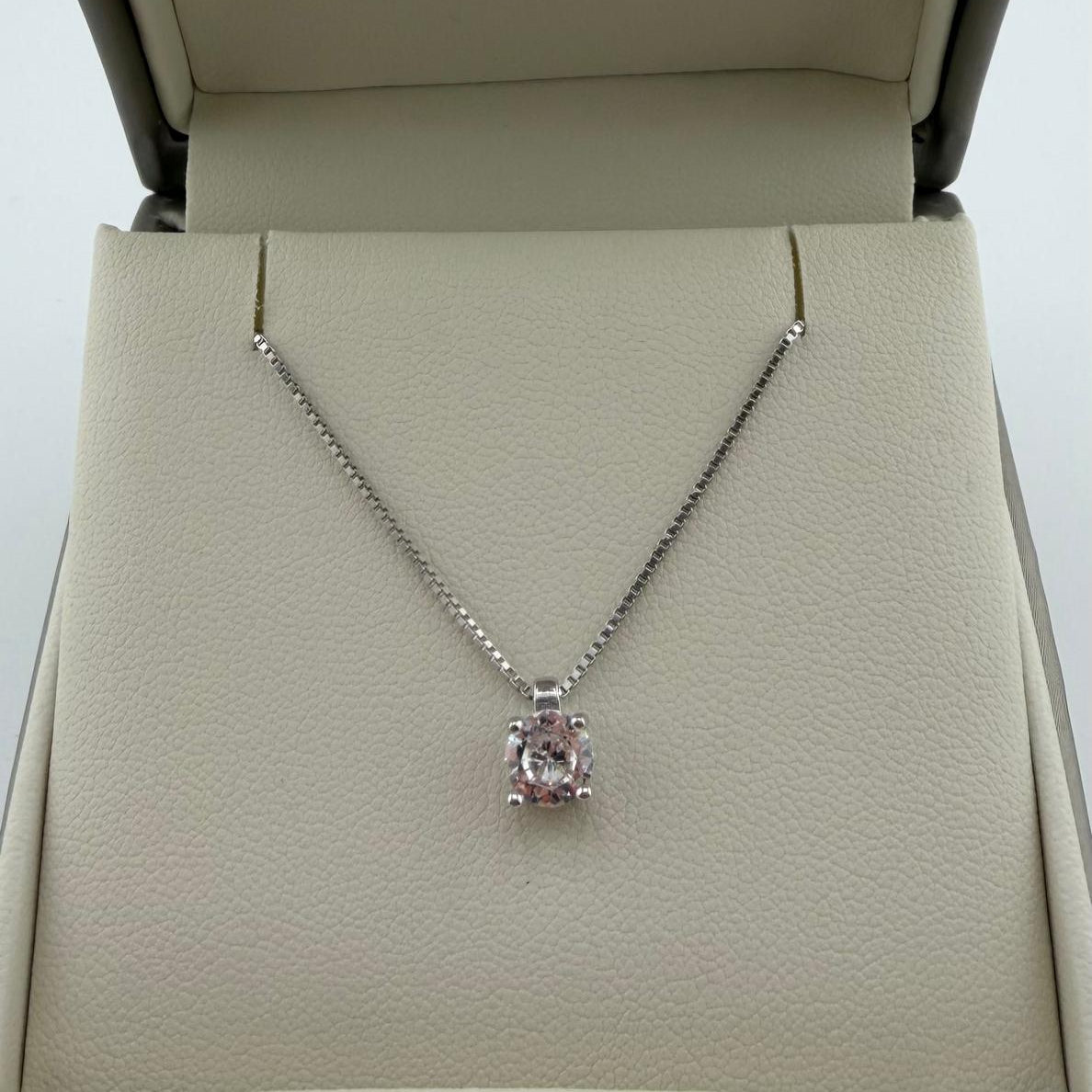 Collana punto luce con zircone da 6 mm - Argento 925