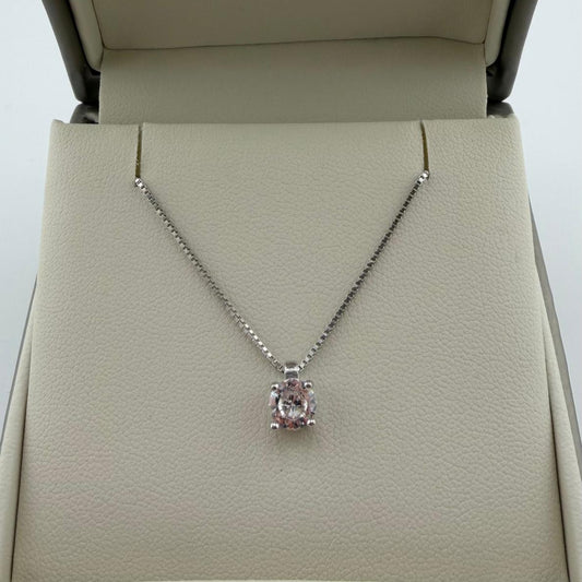 Collana punto luce con zircone da 6 mm - Argento 925