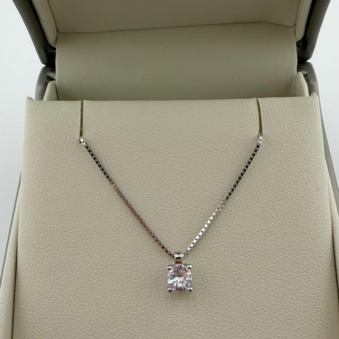 Collana punto luce con zircone da 5 mm - Argento 925