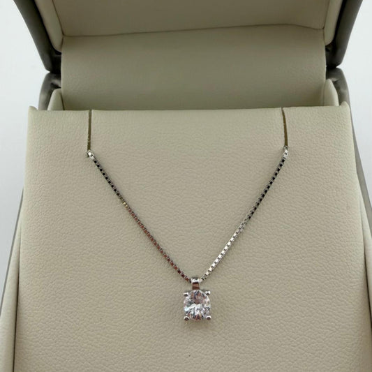 Collana punto luce con zircone da 5 mm - Argento 925