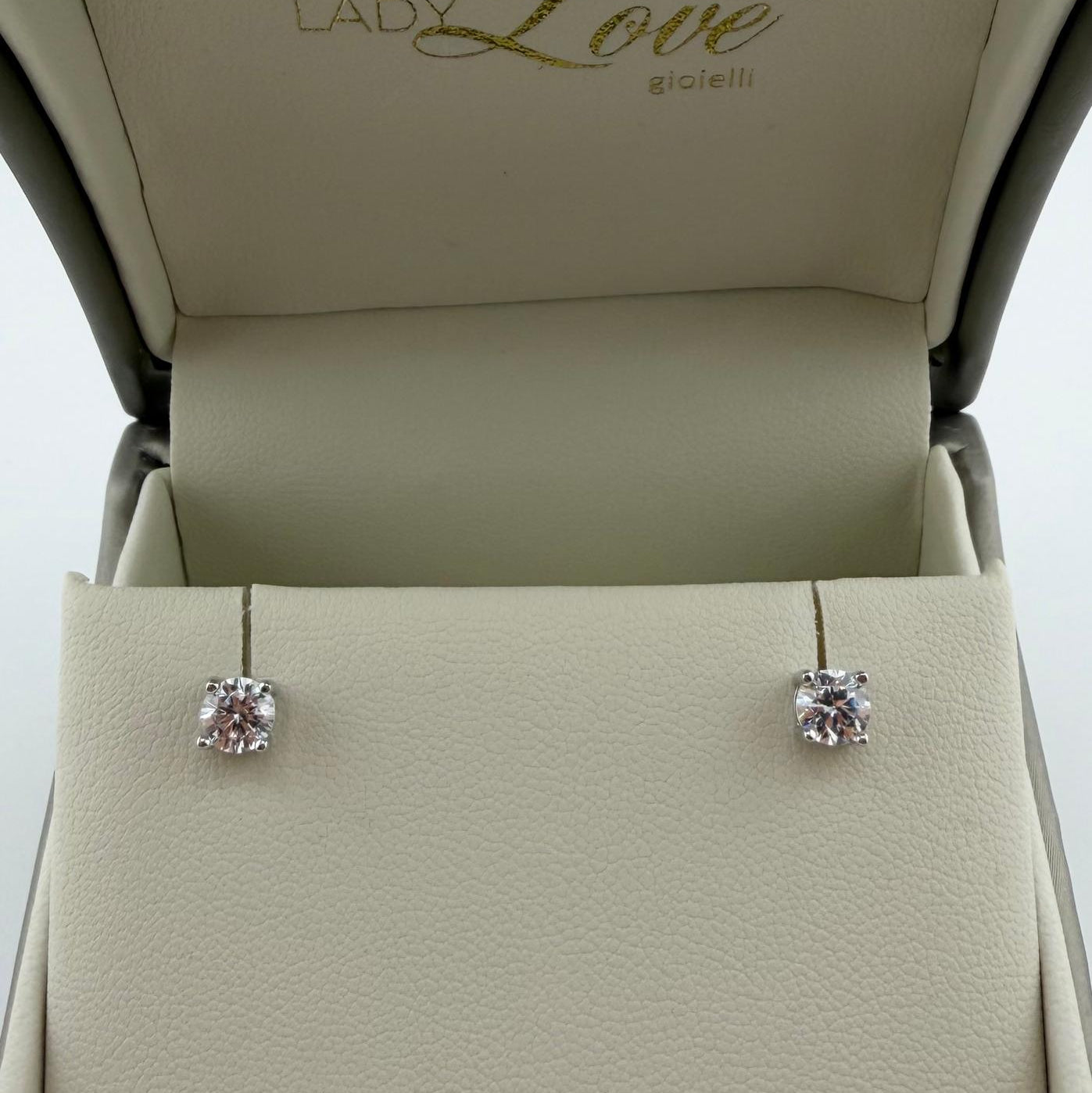 Orecchini punto luce con zircone da 5 mm - Argento 925
