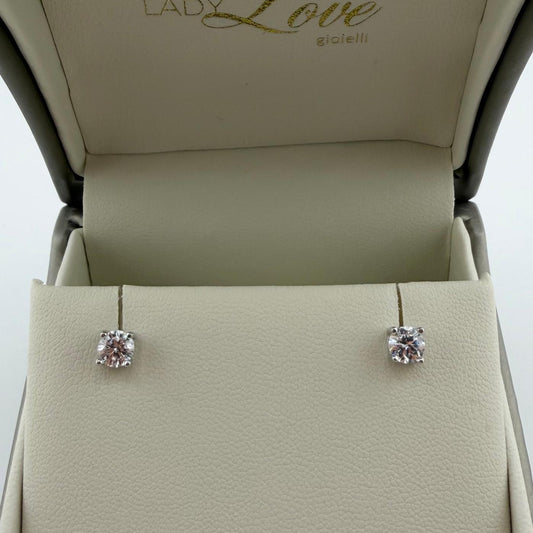 Orecchini punto luce con zircone da 5 mm - Argento 925