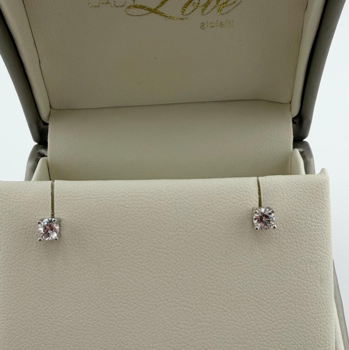 Orecchini punto luce con zircone da 4 mm - Argento 925