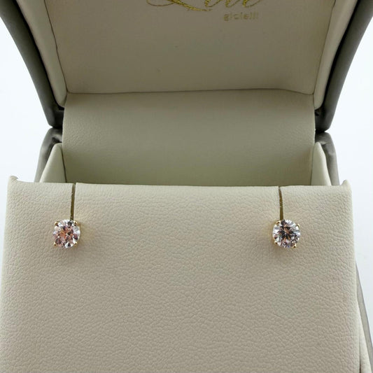 Orecchini punto luce con zirconi  - Oro 18kt