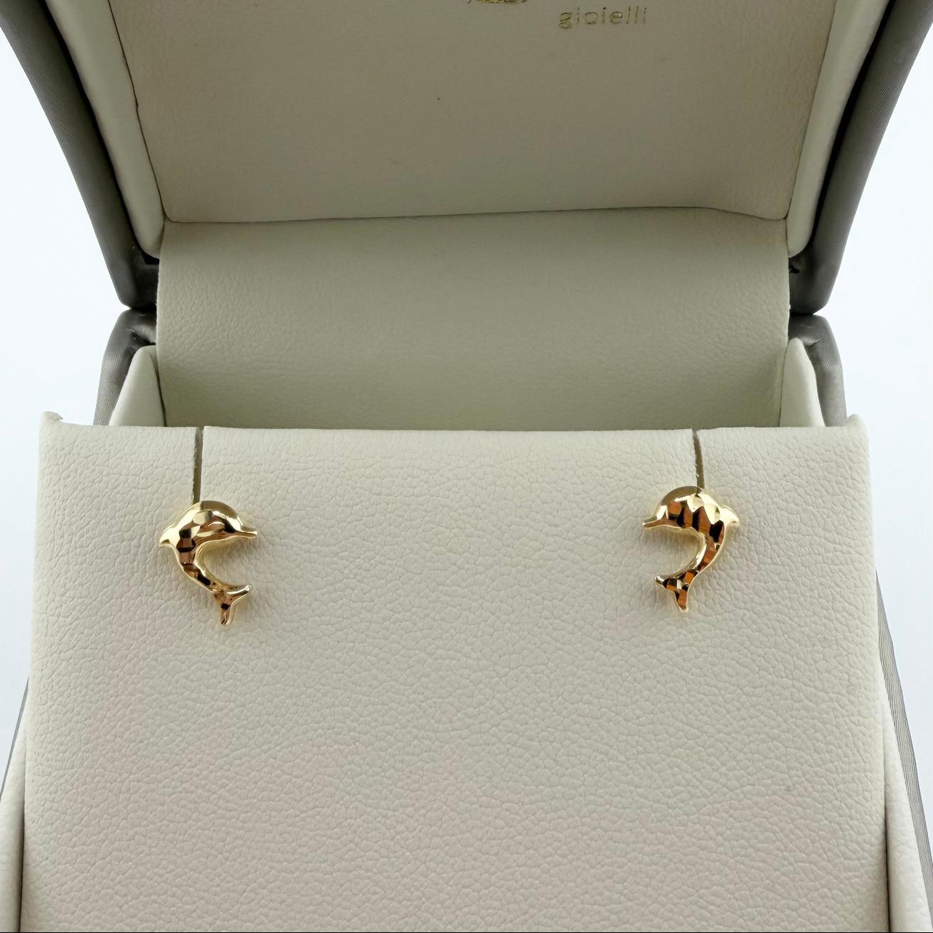 Orecchini delfini lucidi  - Oro 18kt