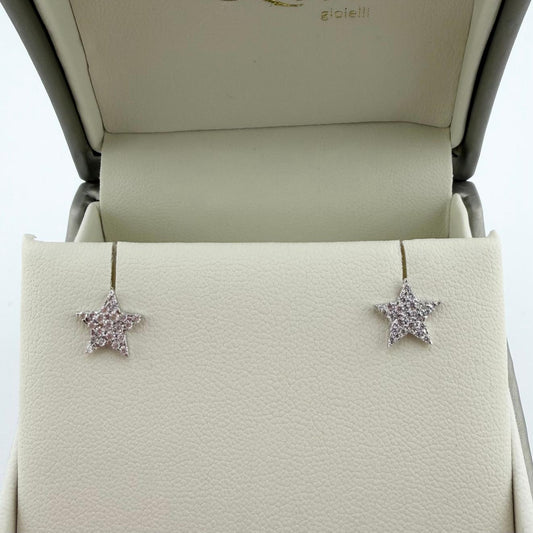 Orecchini star con zirconi  - Oro 18kt