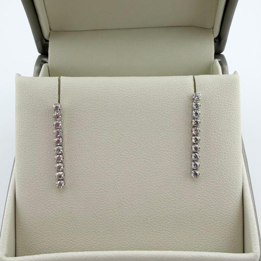 Orecchini tennis con zirconi  - Oro 18kt