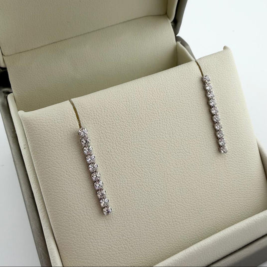 Orecchini tennis con zirconi  - Oro 18kt