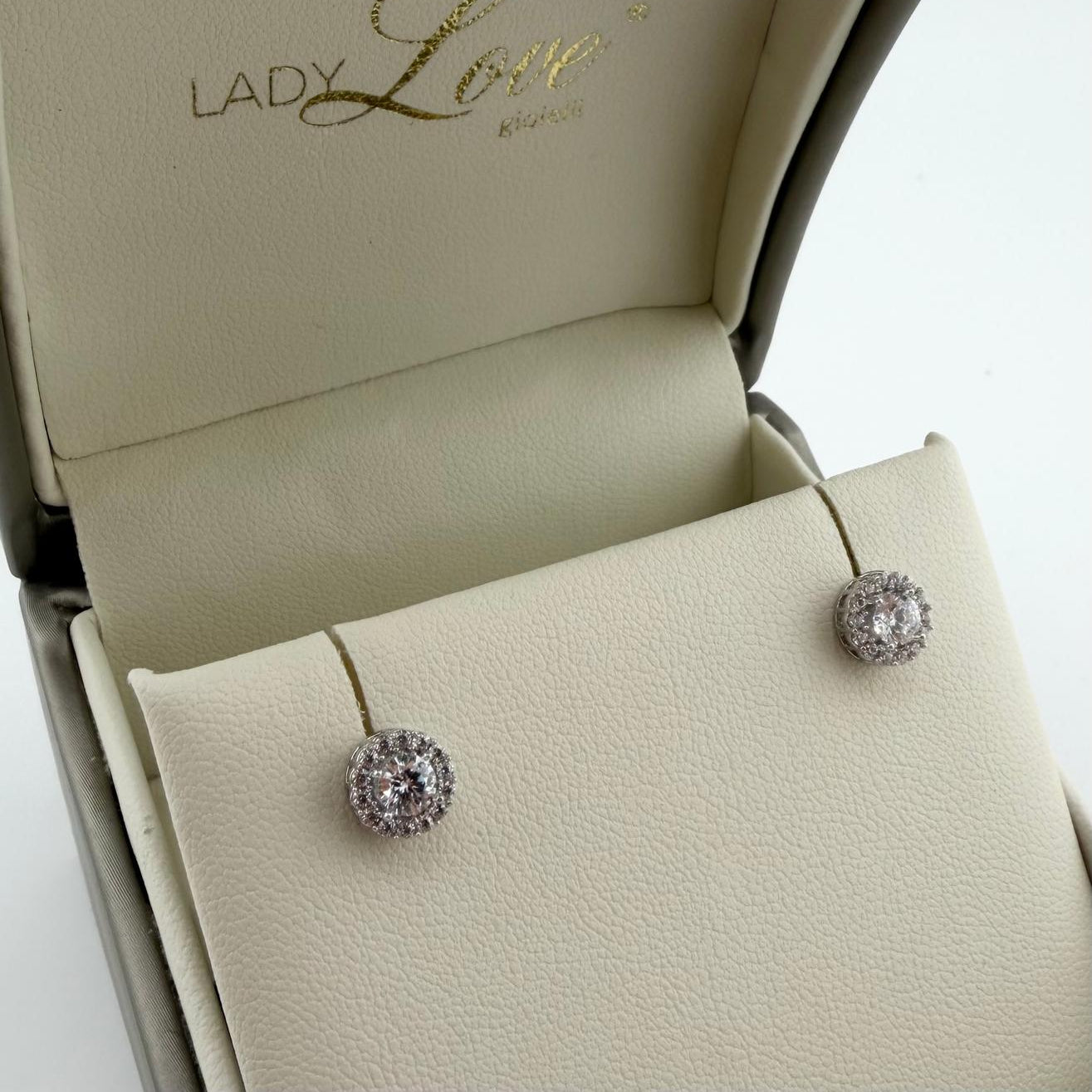 Orecchini pavè con zirconi - Oro 18kt