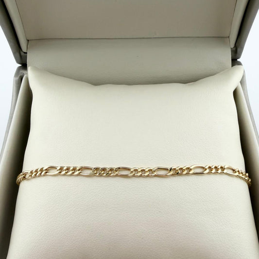 Bracciale lucido maglie alternate - Oro 18 kt
