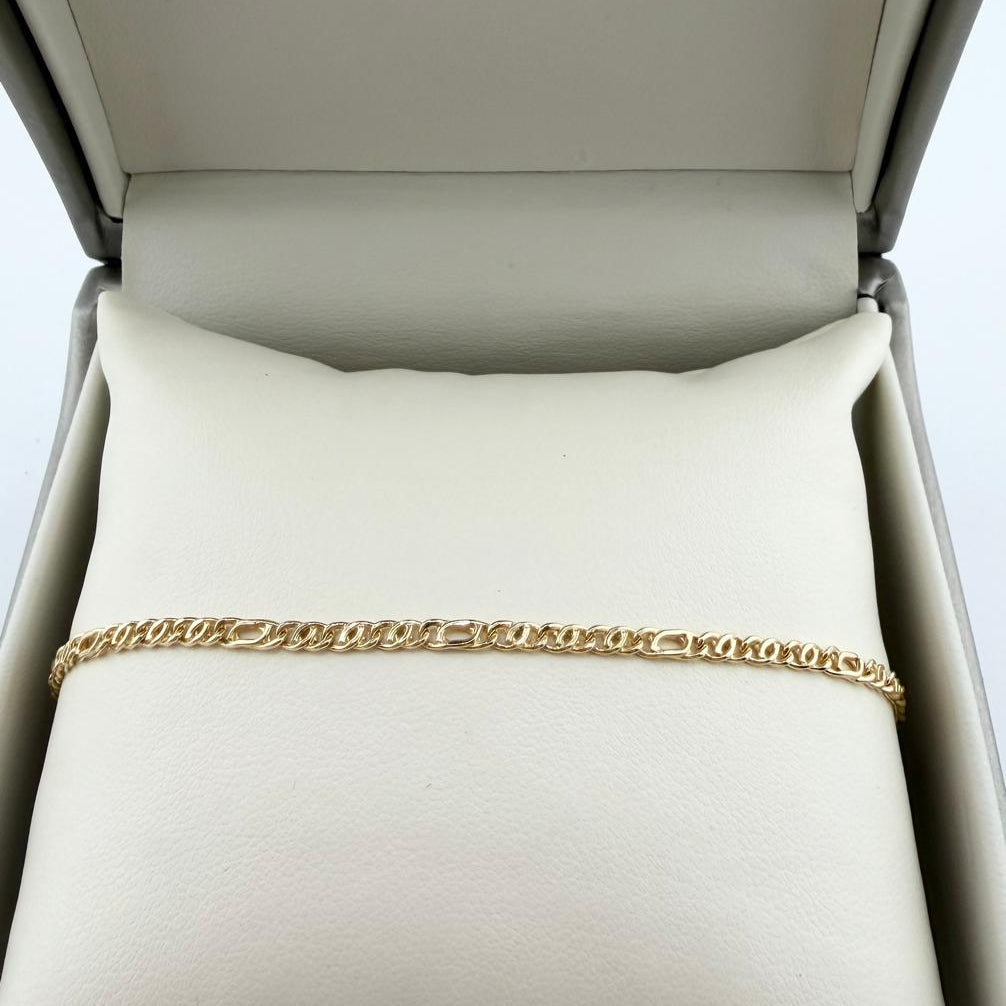 Bracciale maglia figaro alternata- Oro 18 kt
