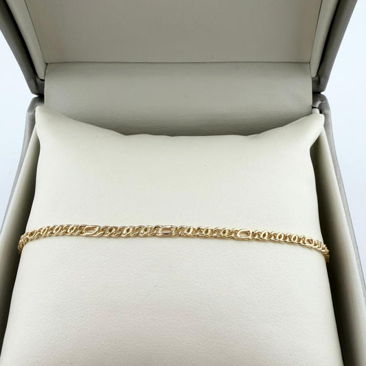 Bracciale maglia figaro alternata- Oro 18 kt