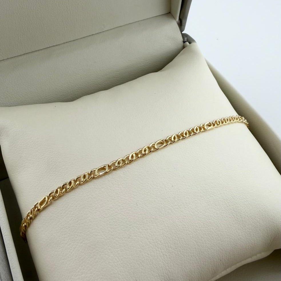 Bracciale maglia figaro alternata- Oro 18 kt