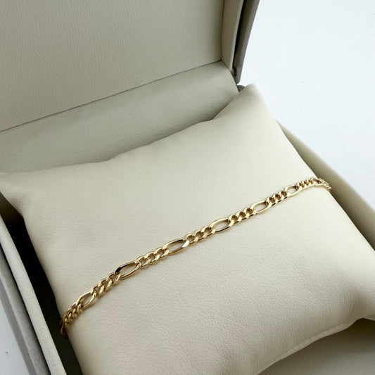 Bracciale lucido maglie alternate - Oro 18 kt