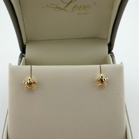 Orecchini a lobo a forma di stella - Oro 18 kt