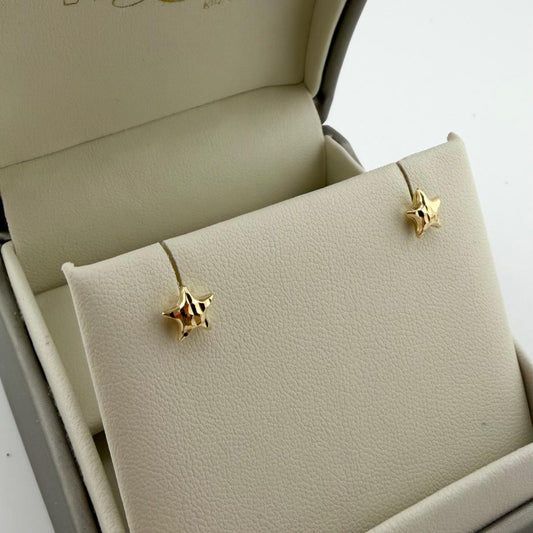 Orecchini a lobo a forma di stella - Oro 18 kt