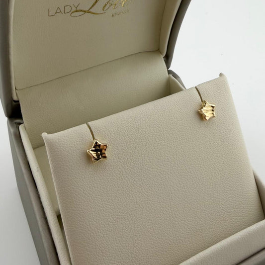 Orecchini a lobo a forma di stella sfaccettata  - Oro 18 kt