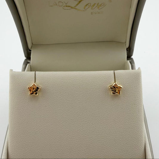 Orecchini a lobo a forma di stella sfaccettata  - Oro 18 kt