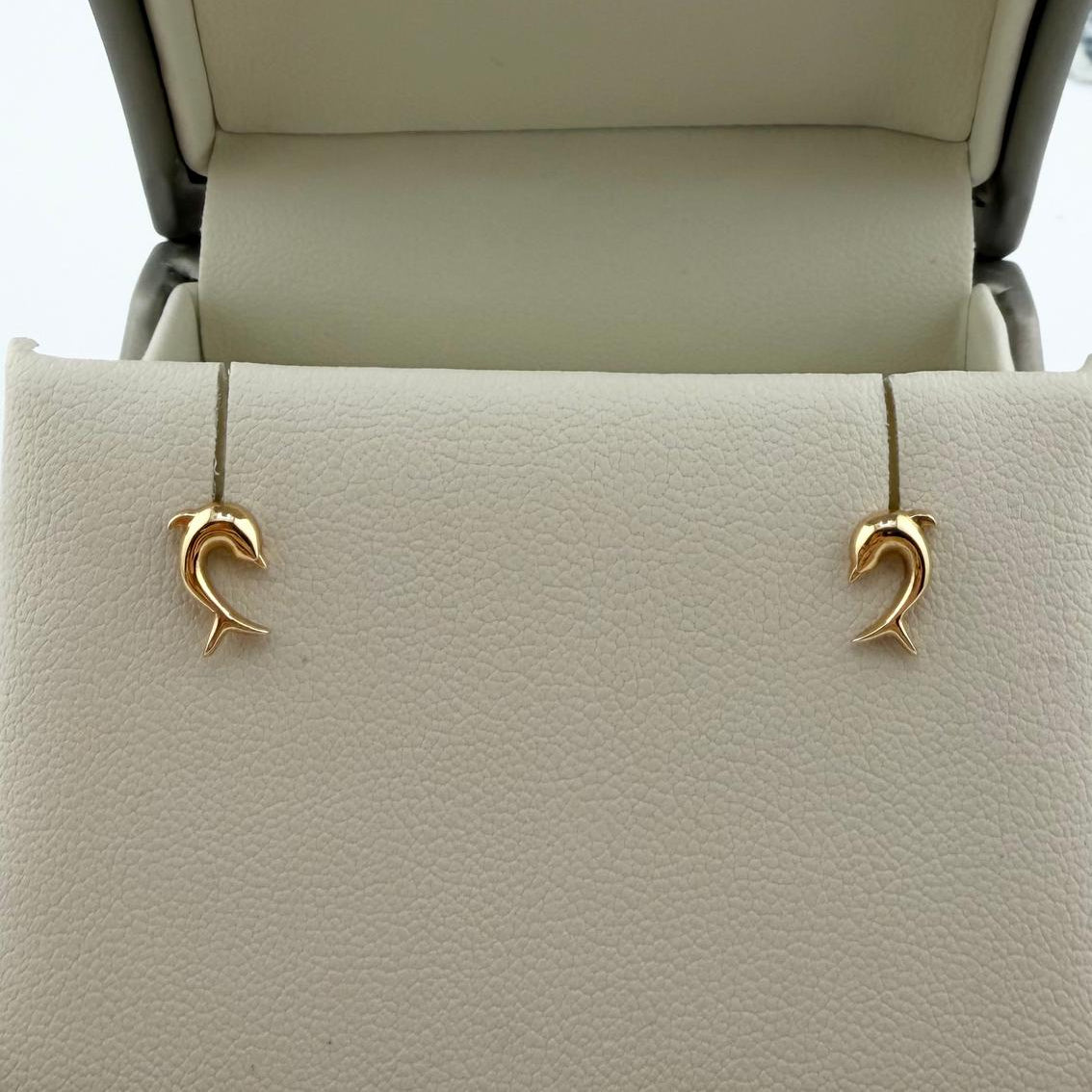 Orecchini a lobo a forma di delfino - Oro 18 kt