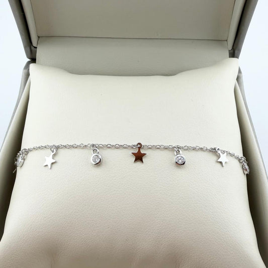 Bracciale stelle e zirconi - argento 925