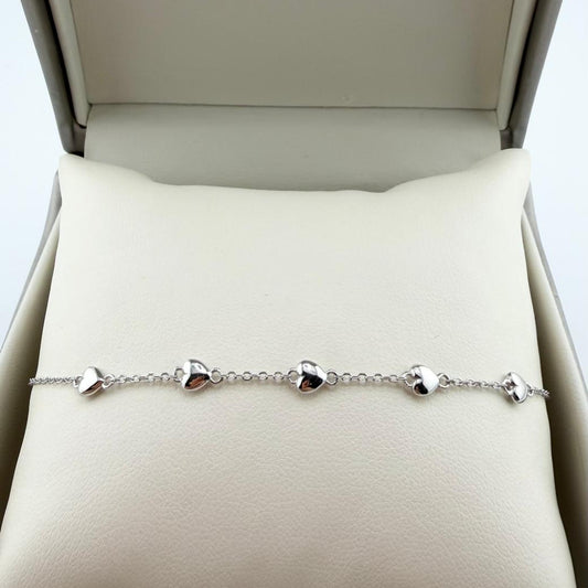 Bracciale cuori lucidi - argento 925