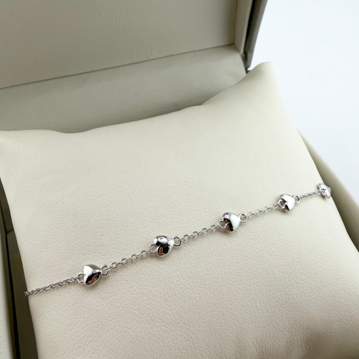 Bracciale cuori lucidi - argento 925