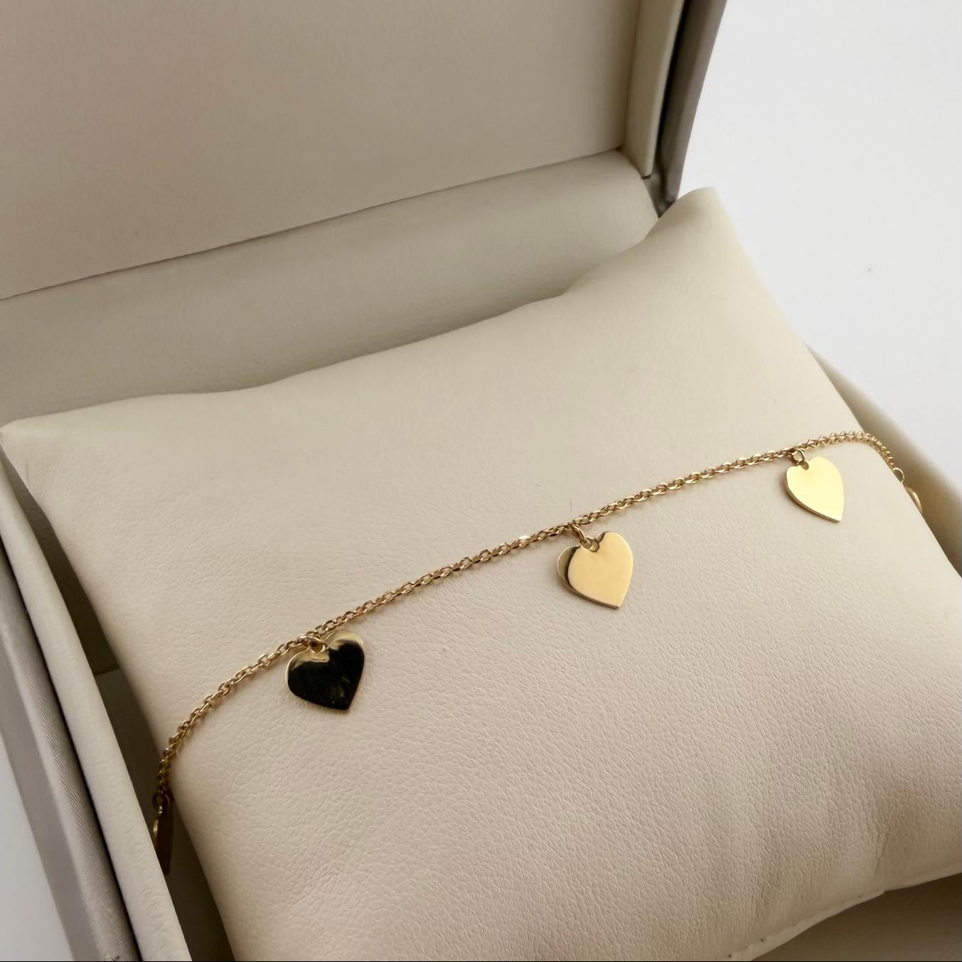 Bracciale con cuori pendenti - Oro 18 kt