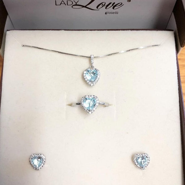 SET COLLANA, ORECCHINI E ANELLO IN ARGENTO 925