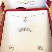 SET COLLANA, ORECCHINI E ANELLO IN ARGENTO 925