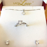 SET COLLANA, ORECCHINI E ANELLO IN ARGENTO 925